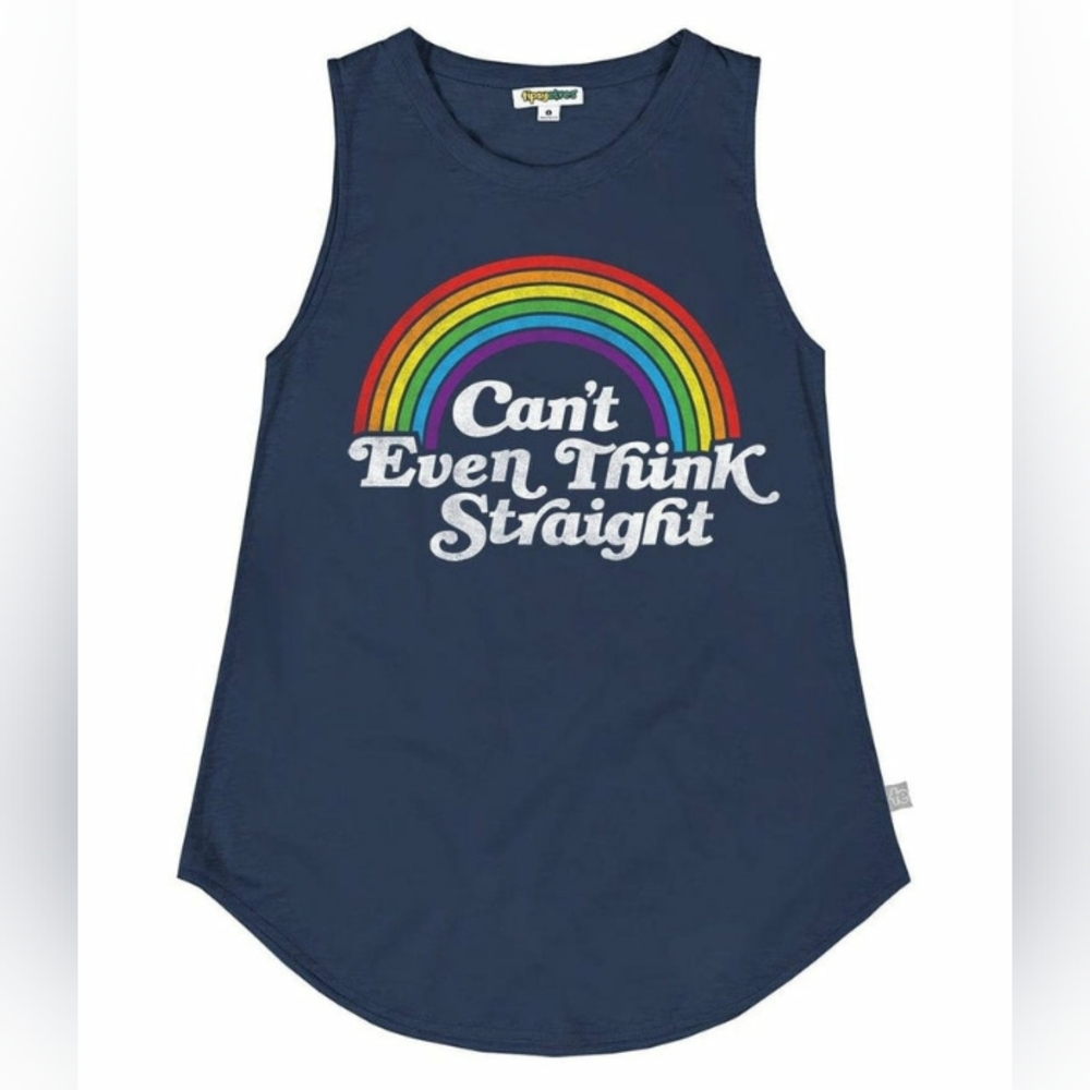 Can't Even Think Straight Crew Scoop Tank Top M